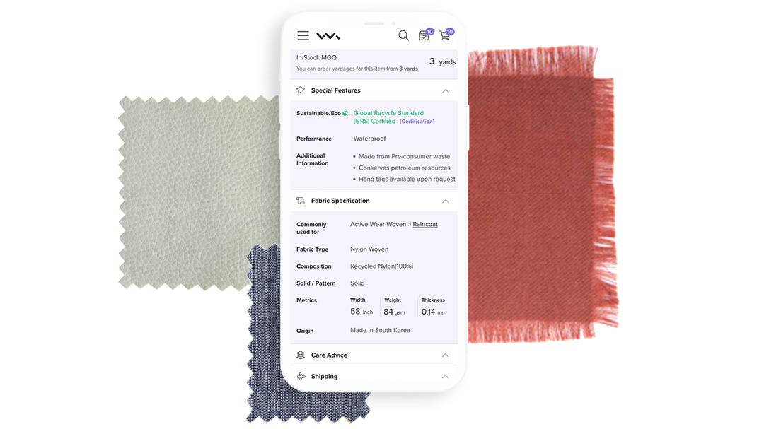 Fabric details at your fingertips