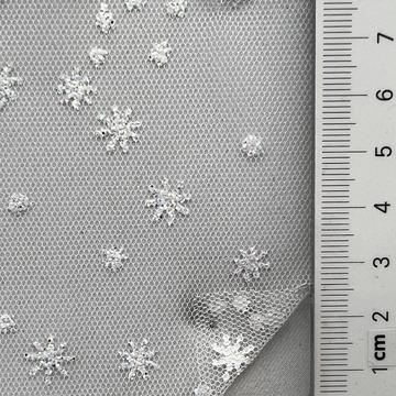 Polyester Puff Print Embellished Tulle